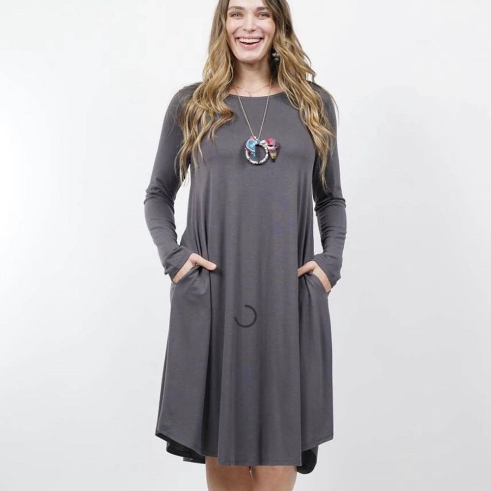 Plus Size Women's Long Sleeve Dress